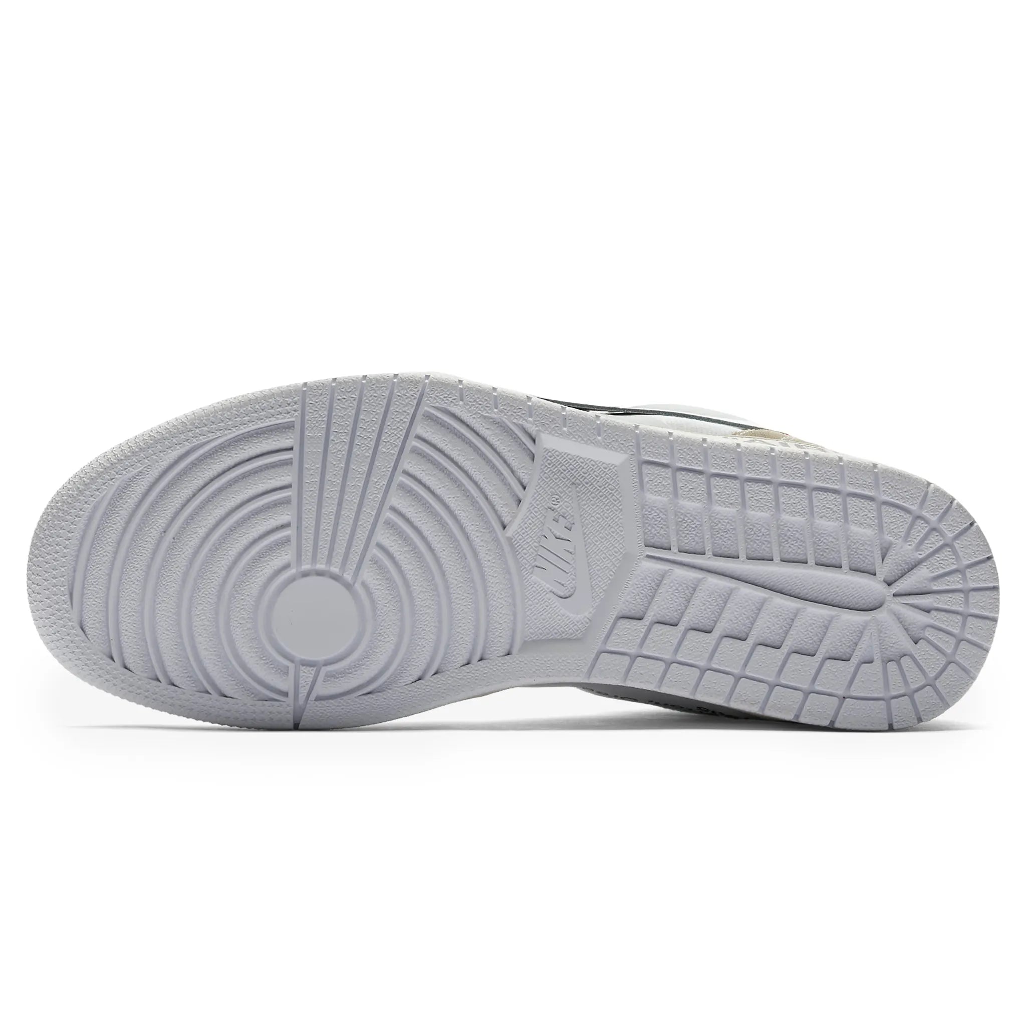 Sole View of Off-White x Air Jordan 1 Retro High OG Alaska (2025) AA3834-100